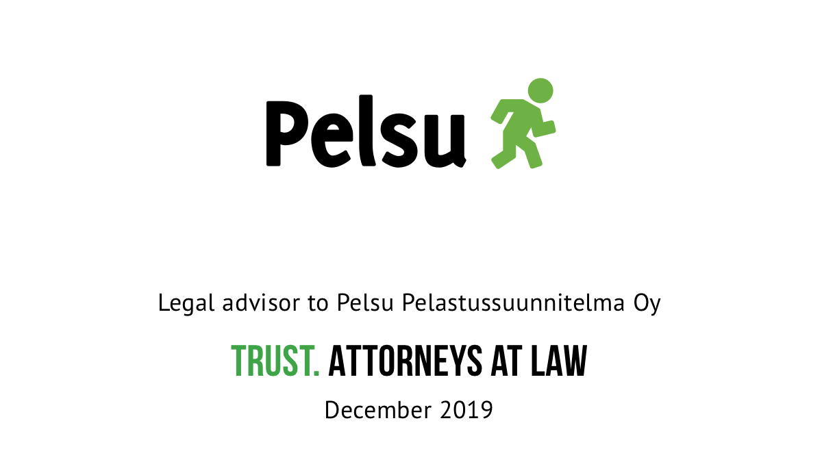 Trust advised the owners in the sale of Pelsu Pelastussuunnitelma Oy to Caverion 1